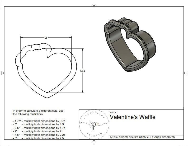 Valentine&#39;s Waffle Cookie Cutter - Sweetleigh 