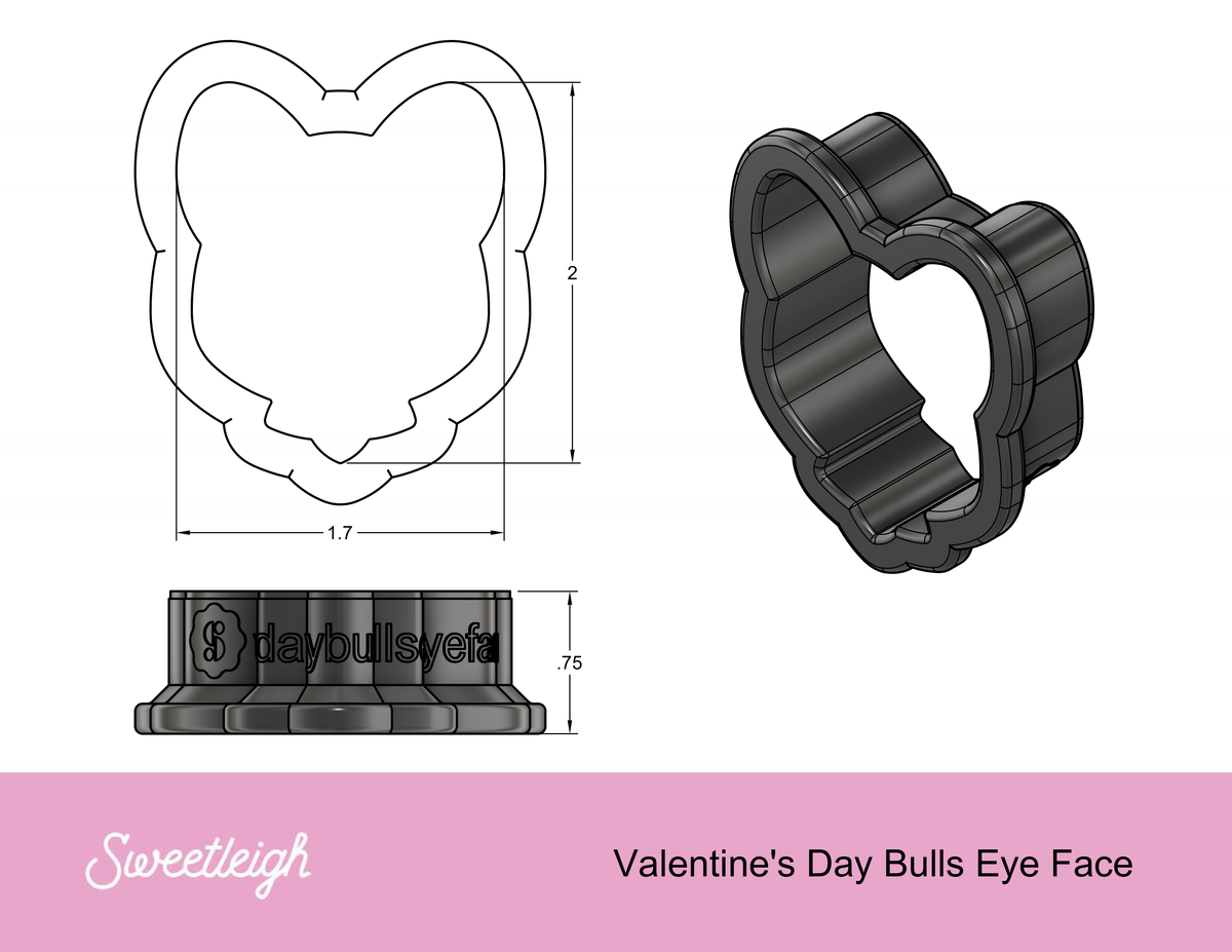 Valentine&#39;s Day Bullseye Face Cookie Cutter