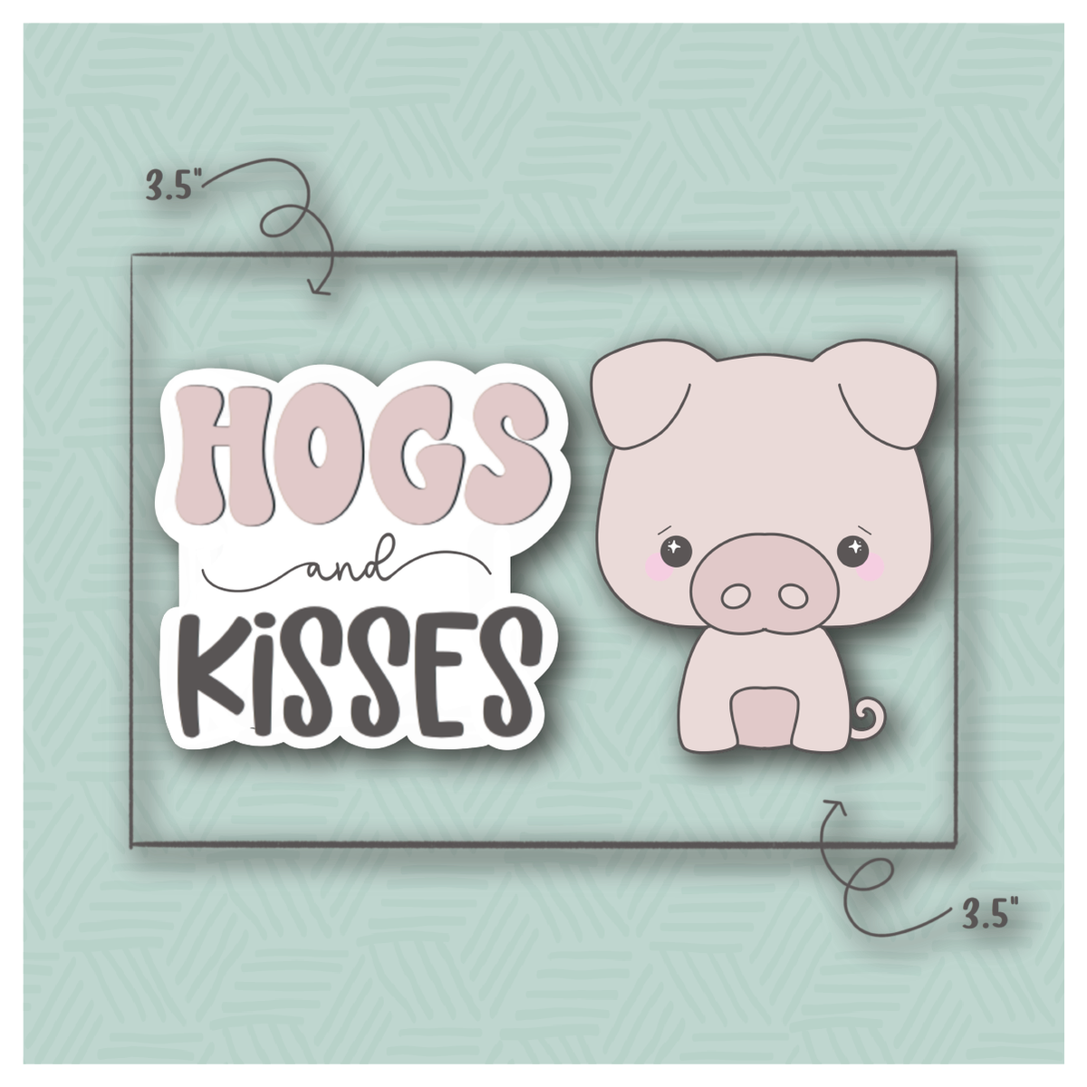 Hogs and Kisses 2 Piece Cookie Cutter Set