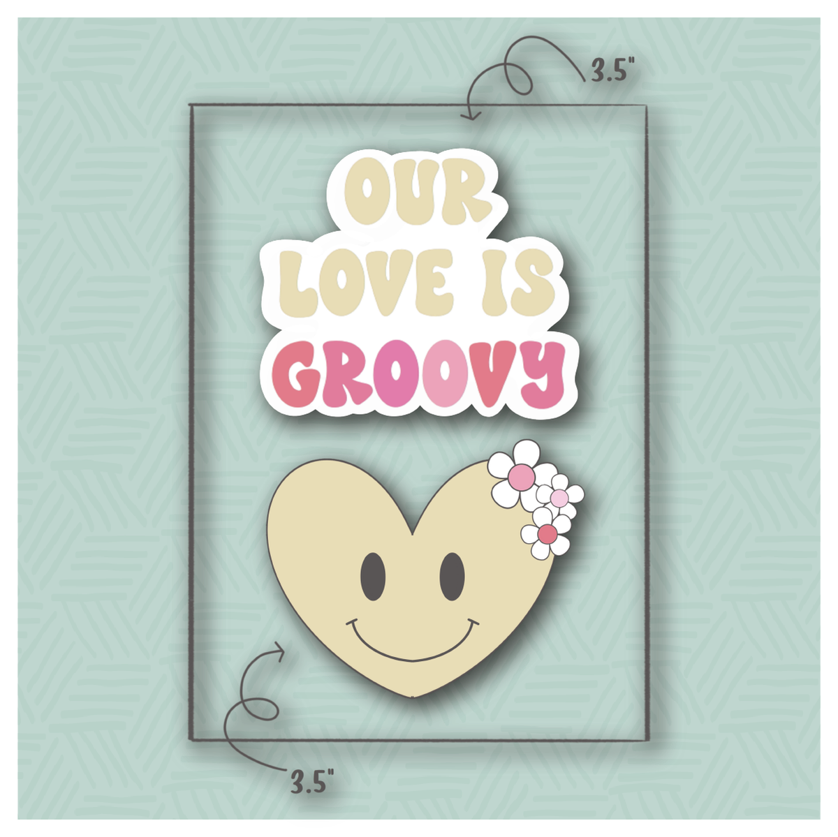 Our Love is Groovy 2 Piece Cookie Cutter Set