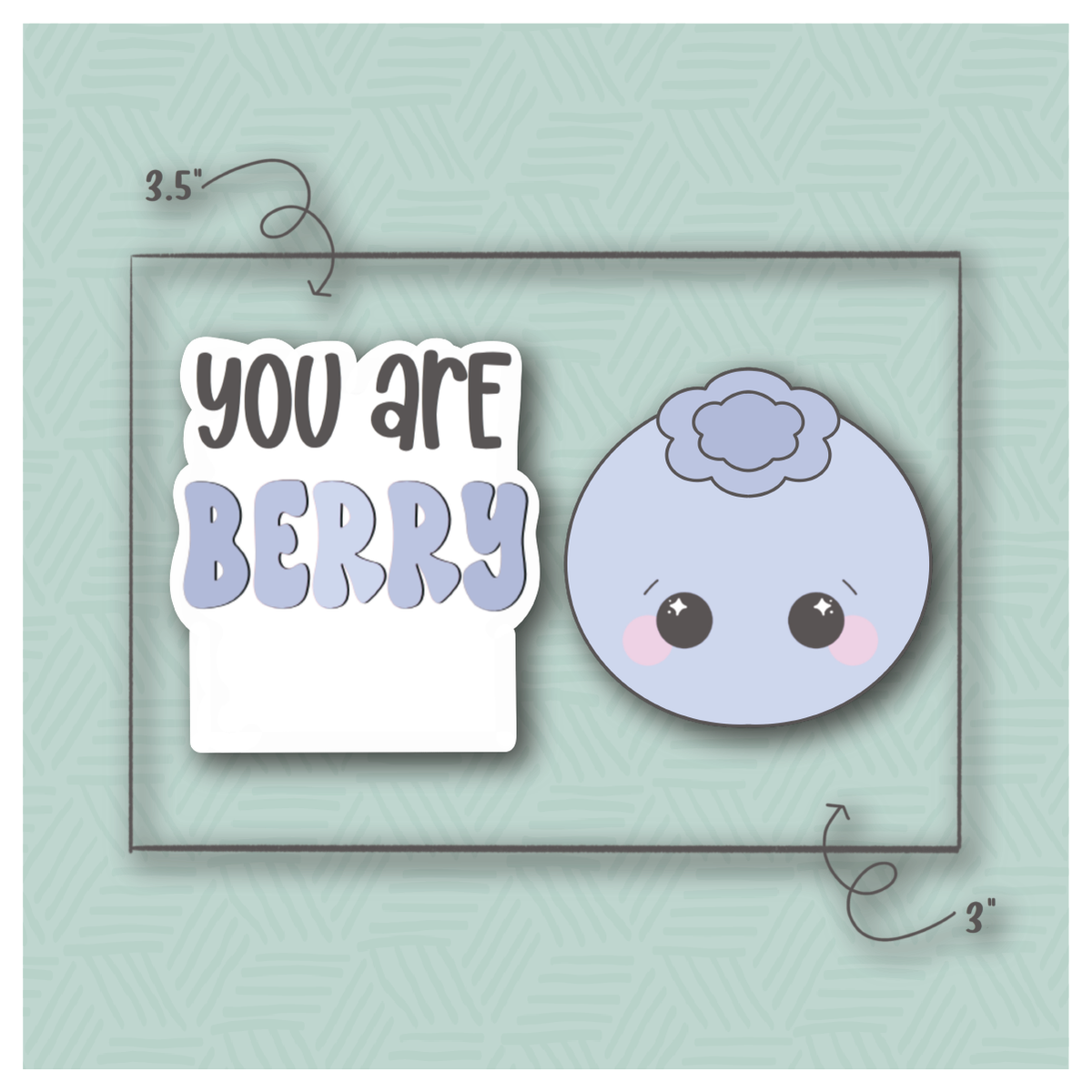 You Are Blueberry 2 Piece Cookie Cutter Set