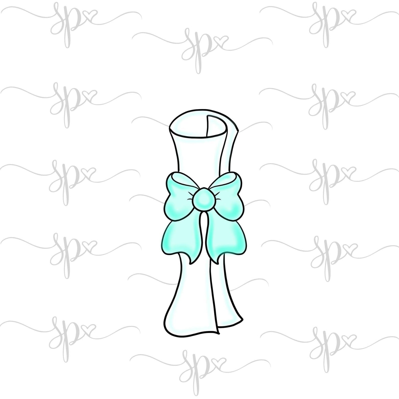 Vertical Diploma with Bow Cookie Cutter - Sweetleigh 