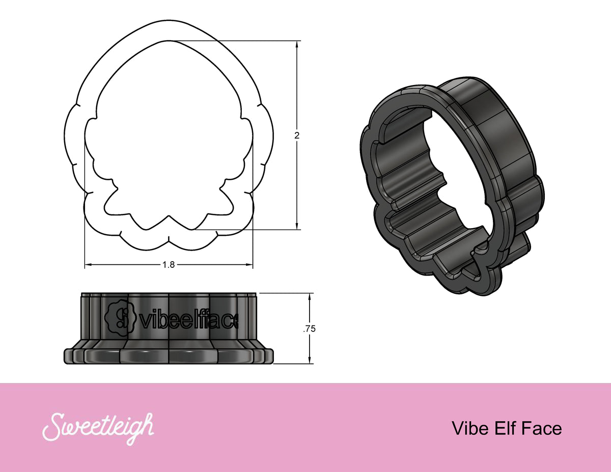 Vibe Elf Face Cookie Cutter