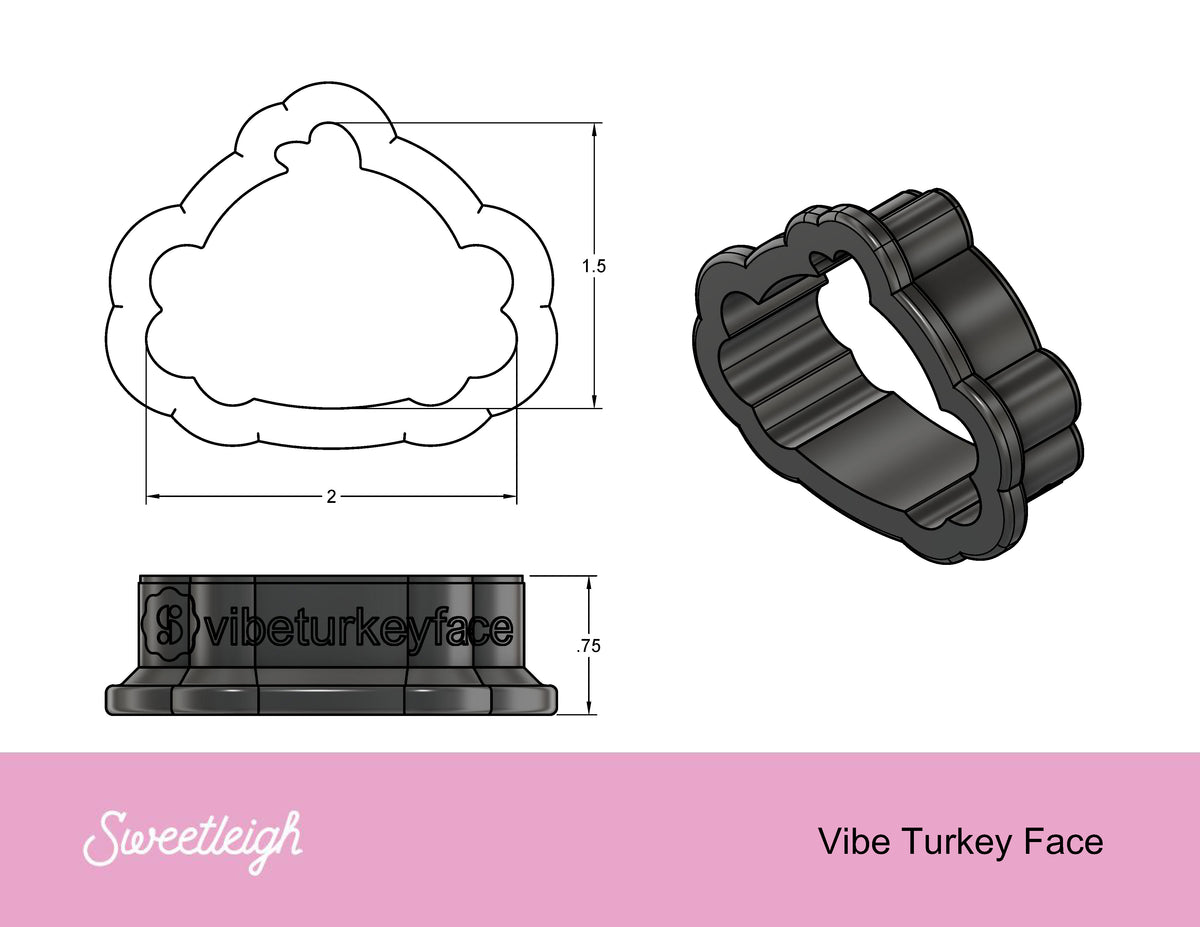 Vibe Turkey Face Cookie Cutter