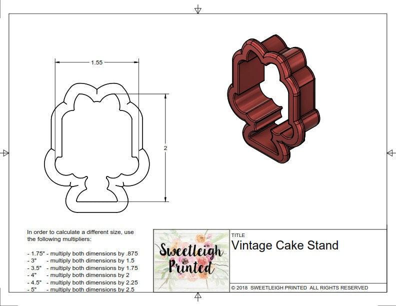 Vintage Cake Stand Cookie Cutter - Sweetleigh 