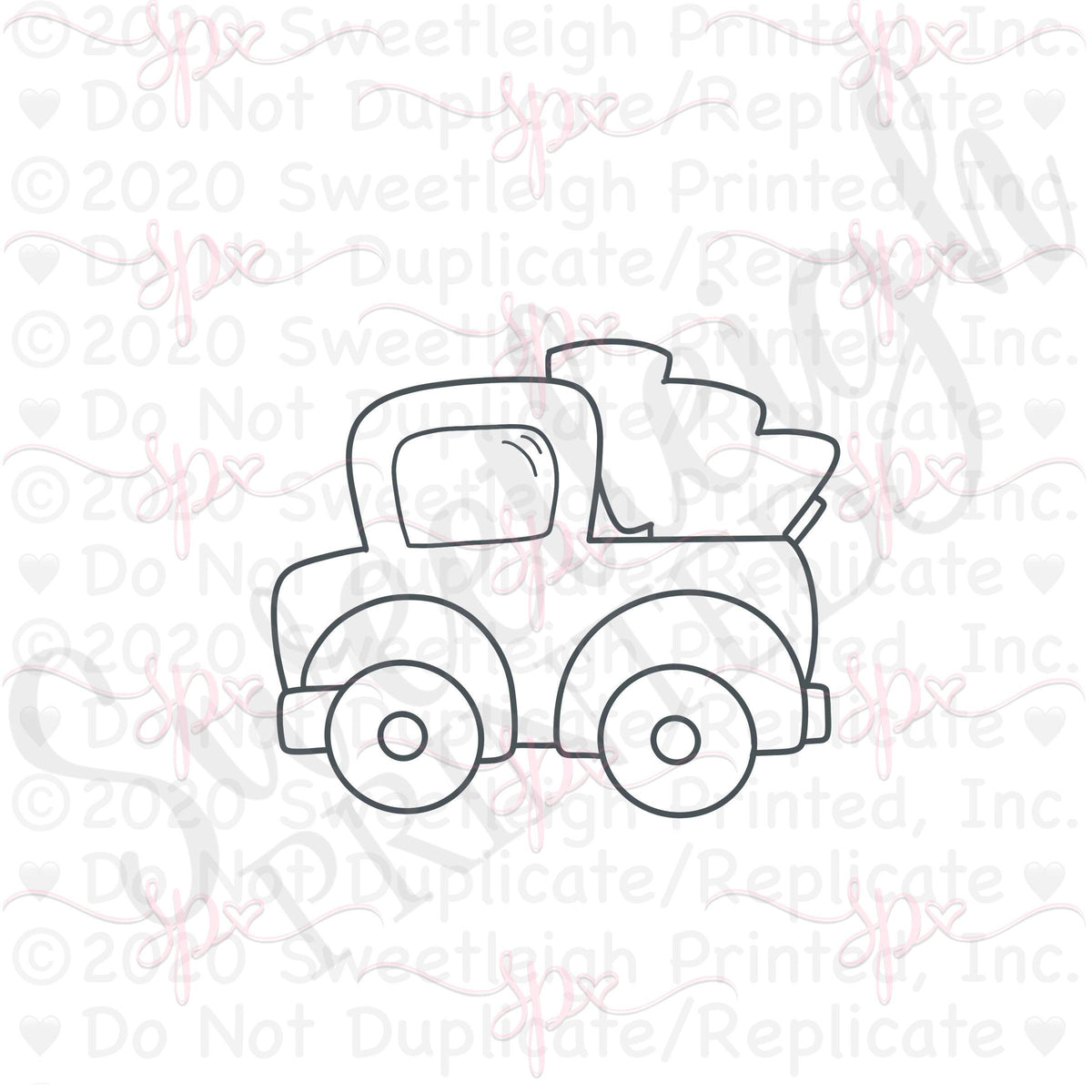 Vintage Truck with Christmas Tree Cookie Cutter - Sweetleigh 