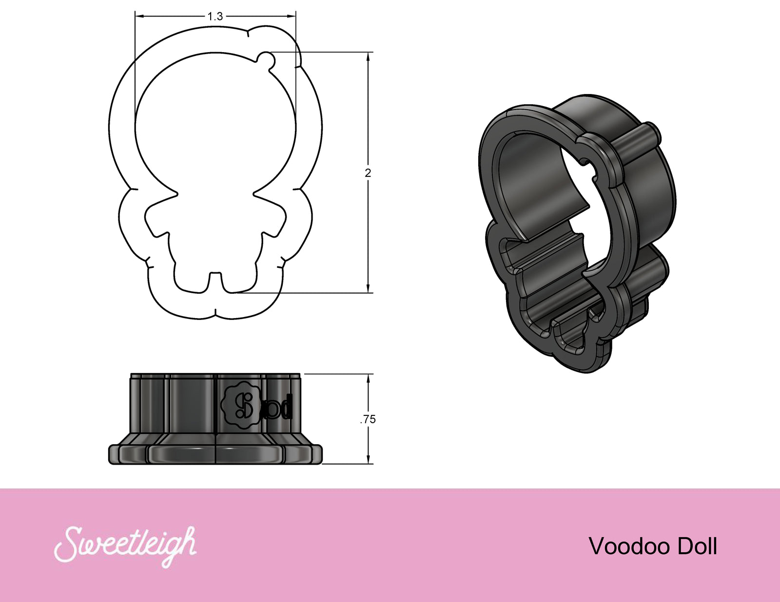 Voodoo Doll Cookie Cutter - Sweetleigh 