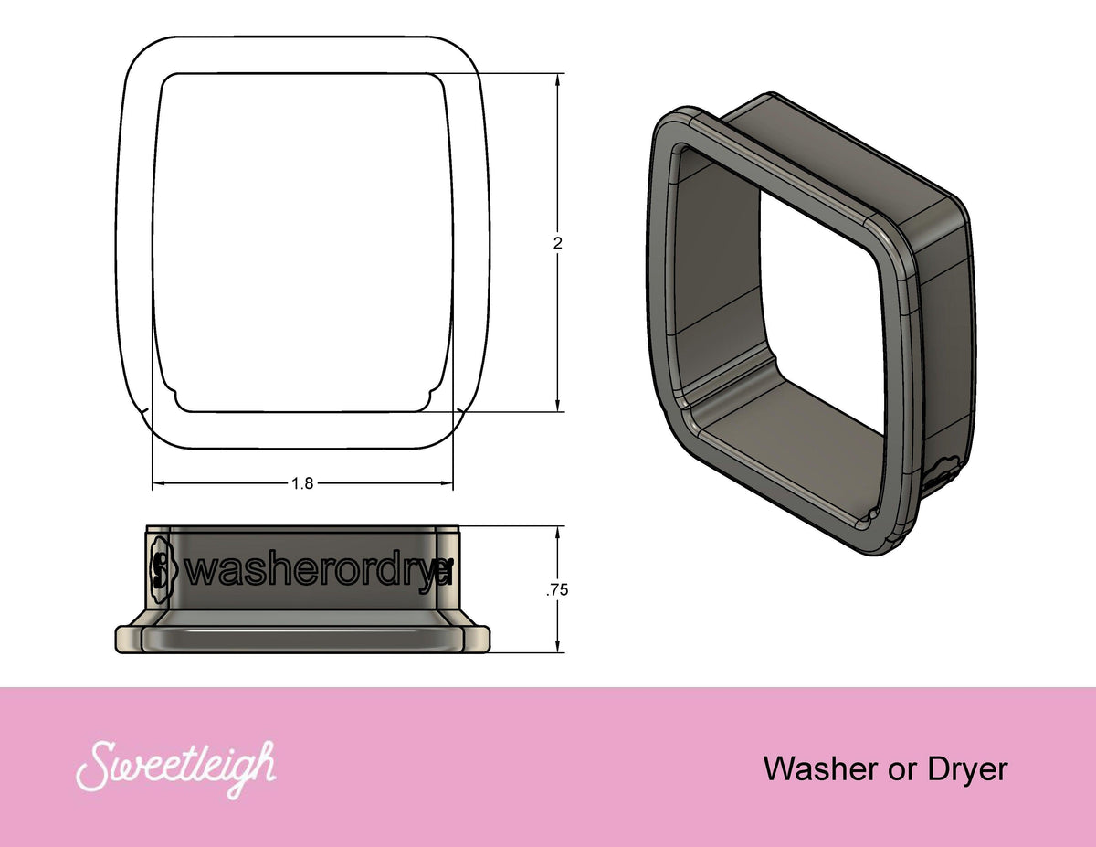 Washer or Dryer Cookie Cutter - Sweetleigh 