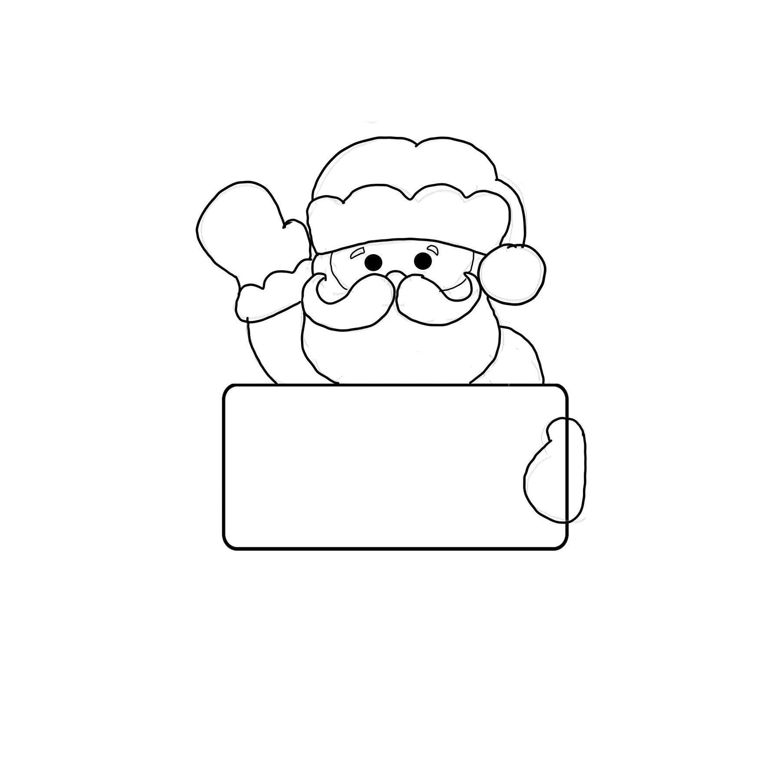 Waving Santa Plaque Cookie Cutter - Sweetleigh 