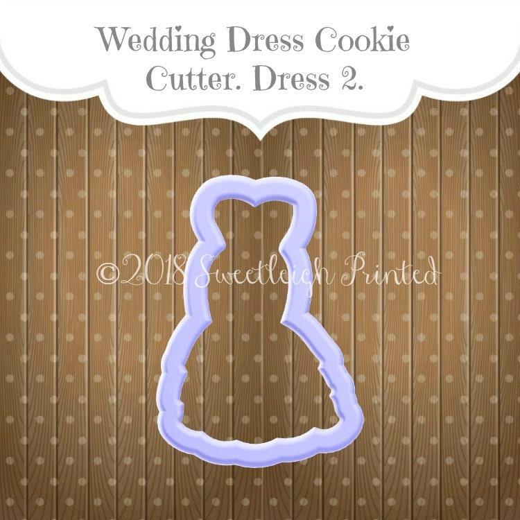 Wedding Dress 2 Cookie Cutter - Sweetleigh 