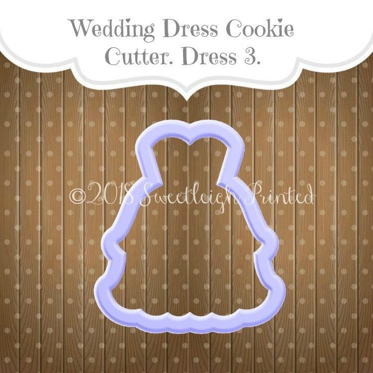 Wedding Dress 3 Cookie Cutter - Sweetleigh 
