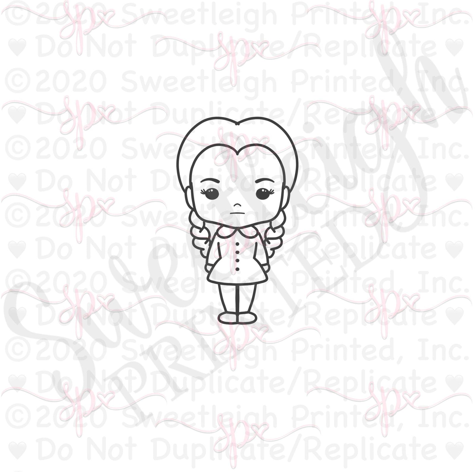 Wednesday Addams Cookie Cutter - Sweetleigh 