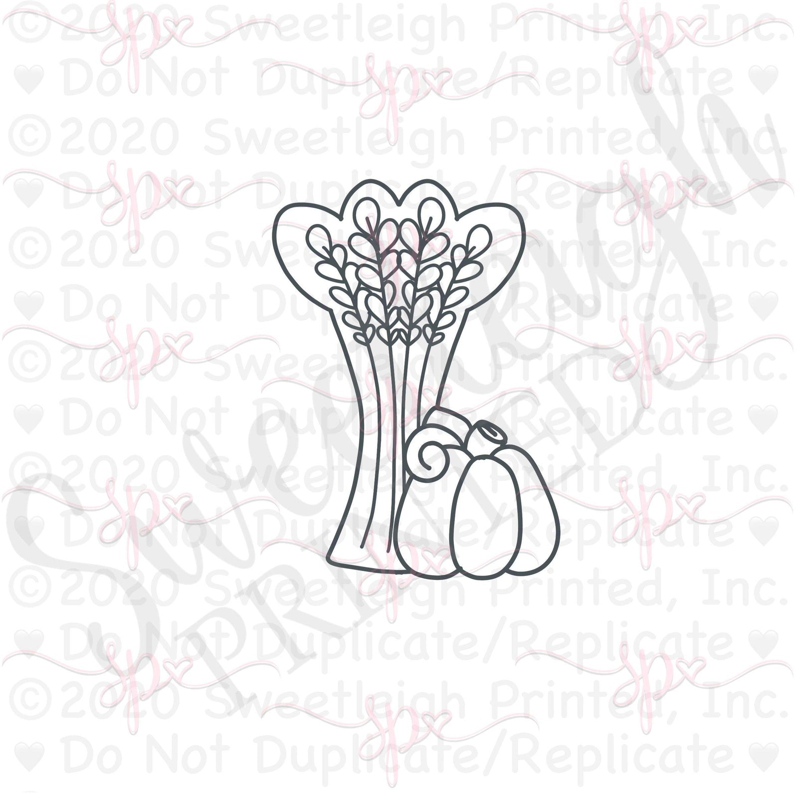 Wheat Stalks with Pumpkin Cookie Cutter - Sweetleigh 