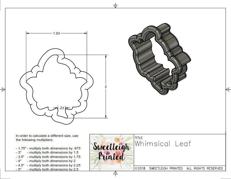 Whimsical Leaf Cookie Cutter - Sweetleigh 