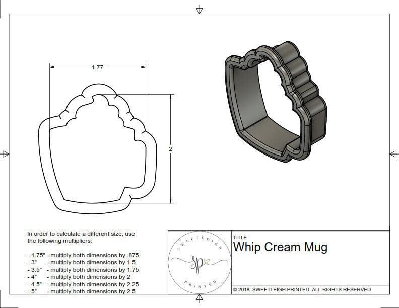Whip Cream Mug Cookie Cutter - Sweetleigh 