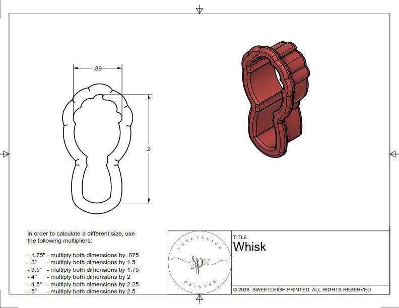 Whisk Cookie Cutter - Sweetleigh 