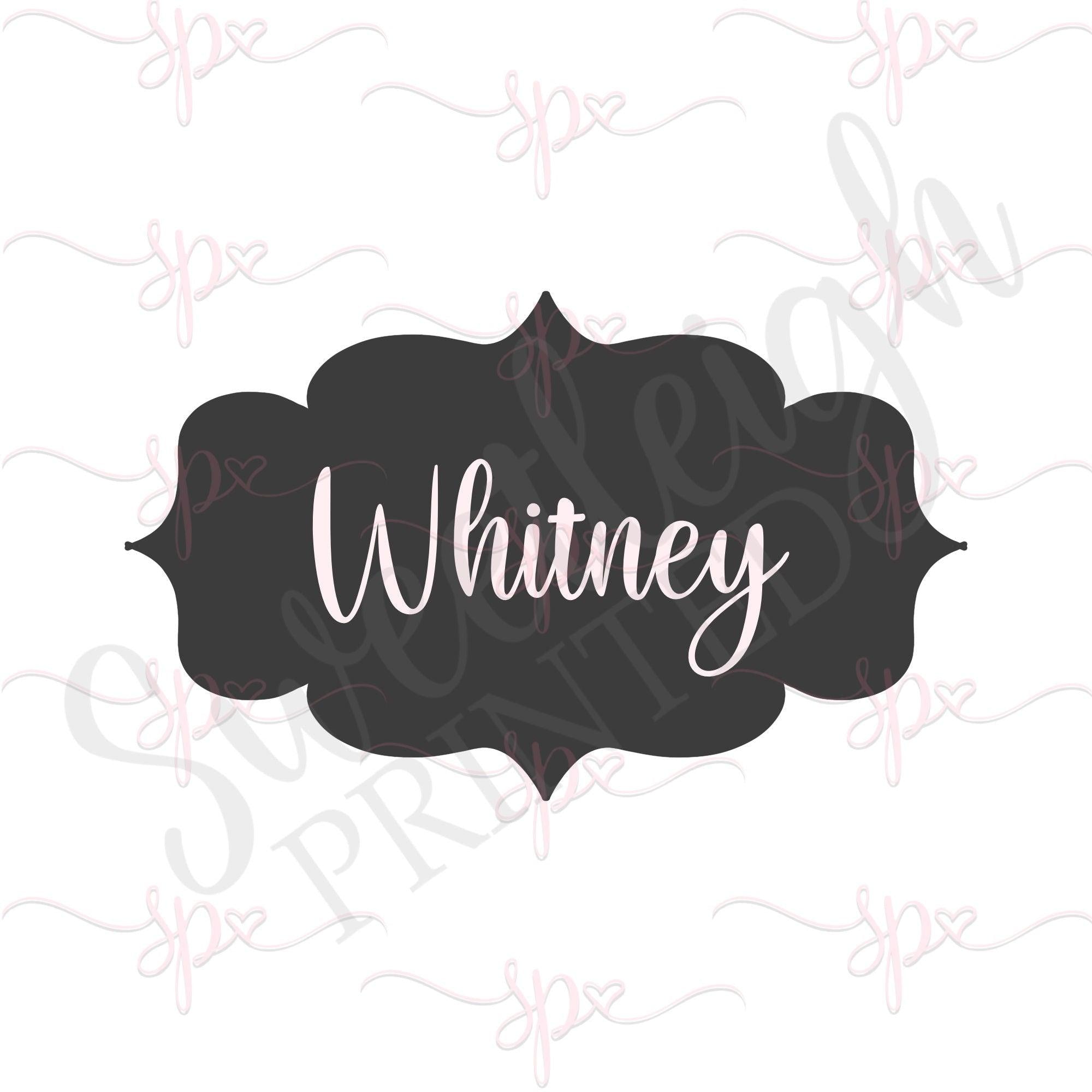 Whitney Plaque Cookie Cutter - Sweetleigh 