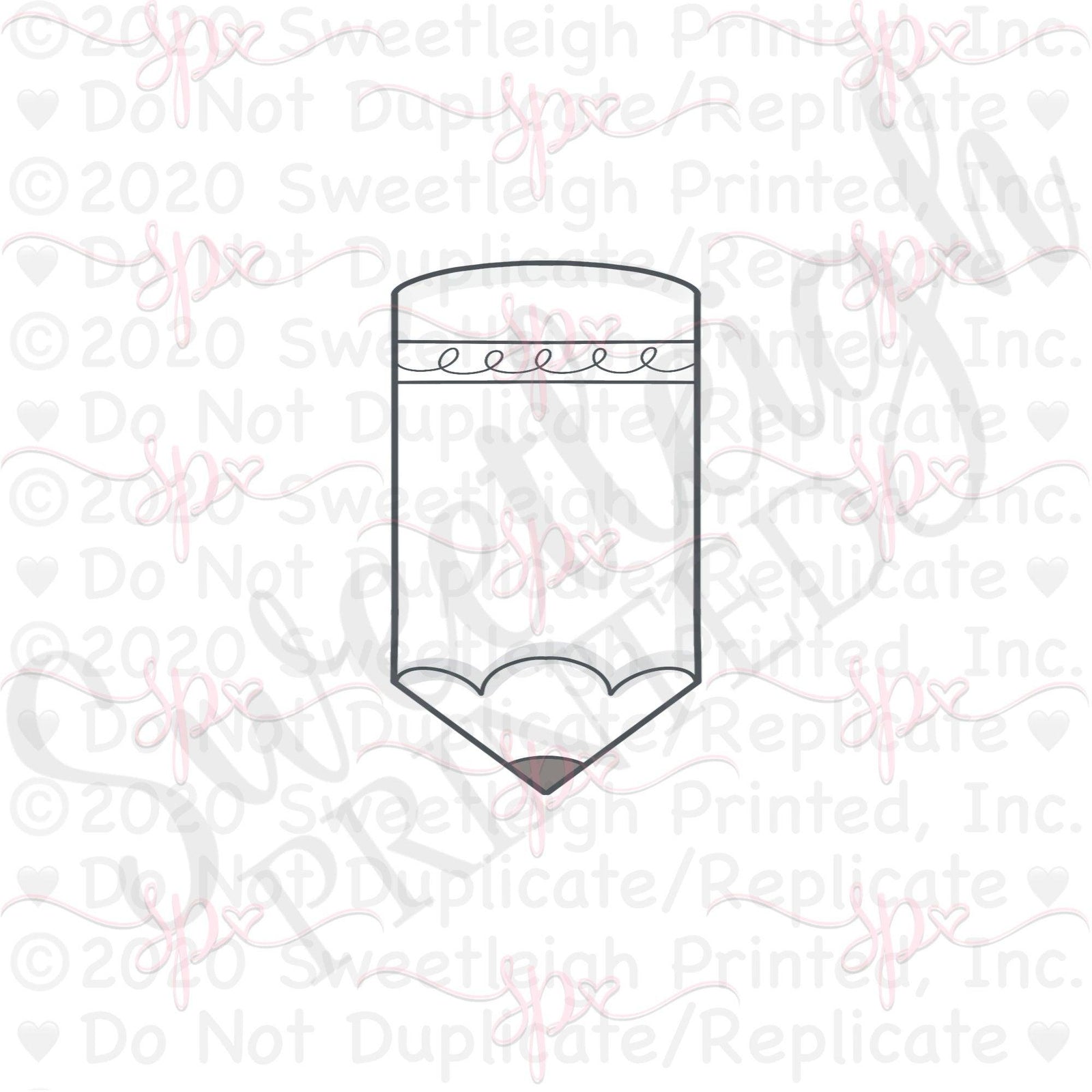 Wide Simple Pencil Cookie Cutter - Sweetleigh 