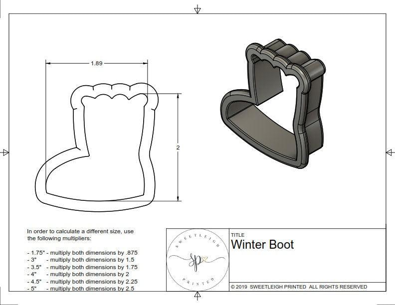 Winter Boot Cookie Cutter - Sweetleigh 