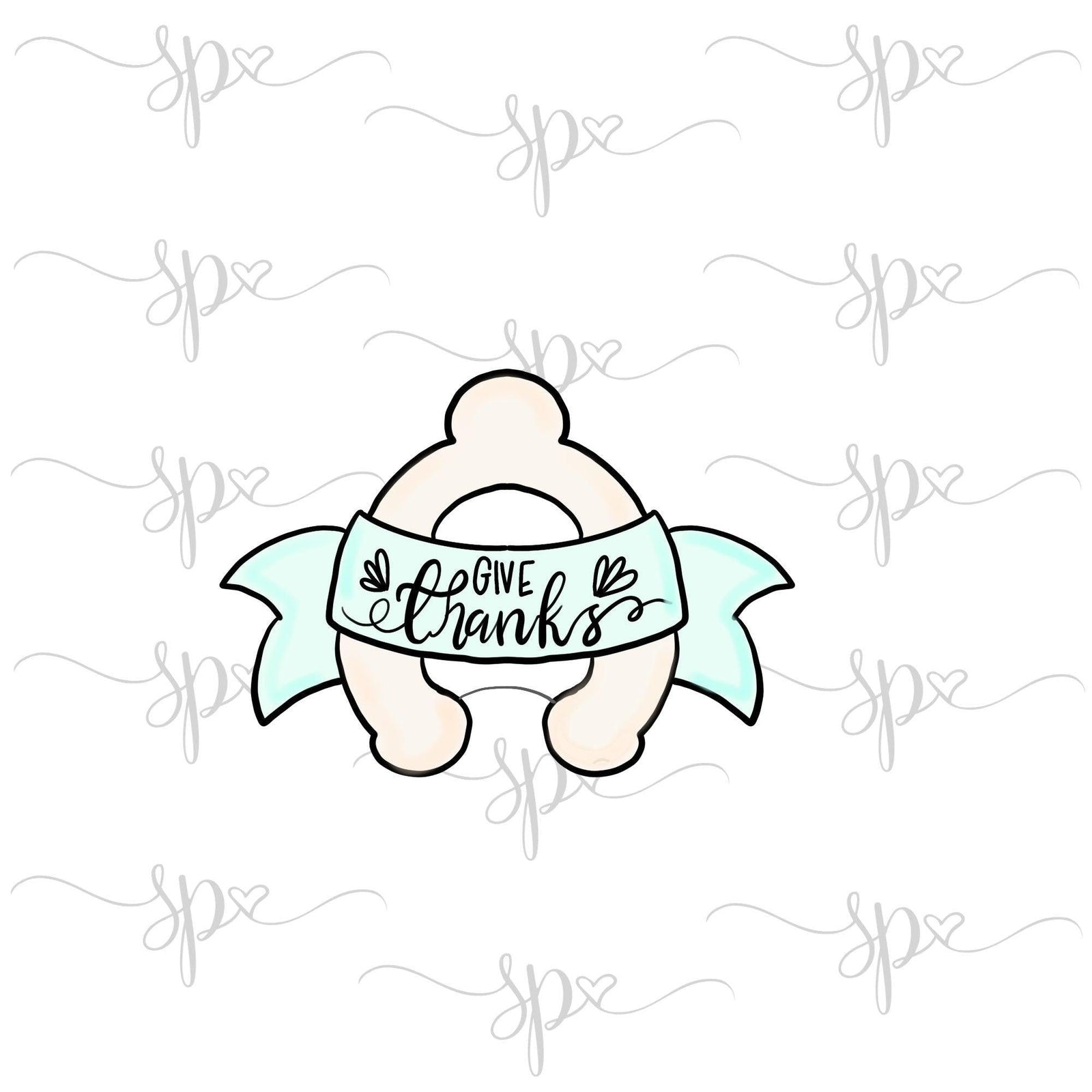 Wishbone with Banner Cookie Cutter - Sweetleigh 