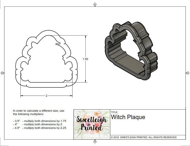 Witch Candy Plaque Cookie Cutter - Sweetleigh 