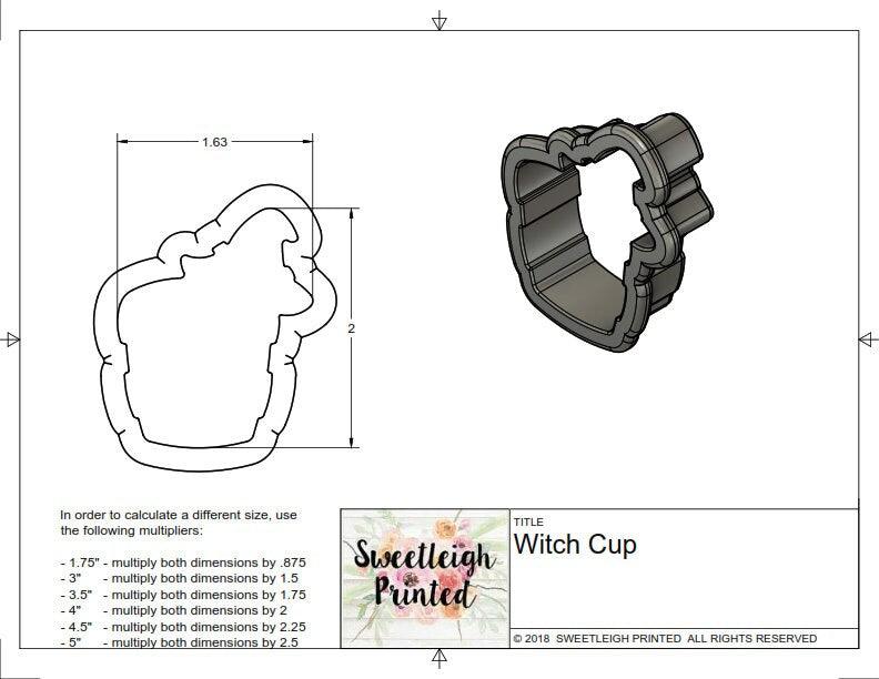 Witch Cup Cookie Cutter - Sweetleigh 