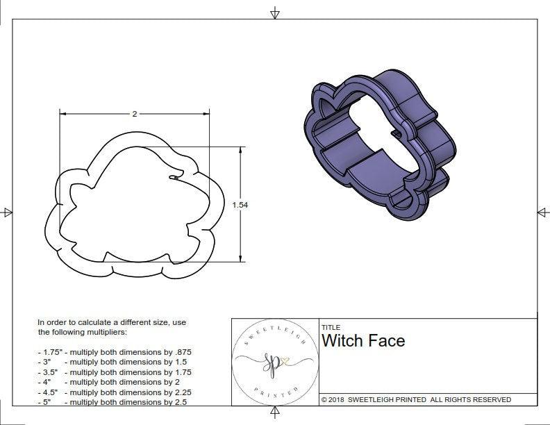 Witch Face Cookie Cutter - Sweetleigh 