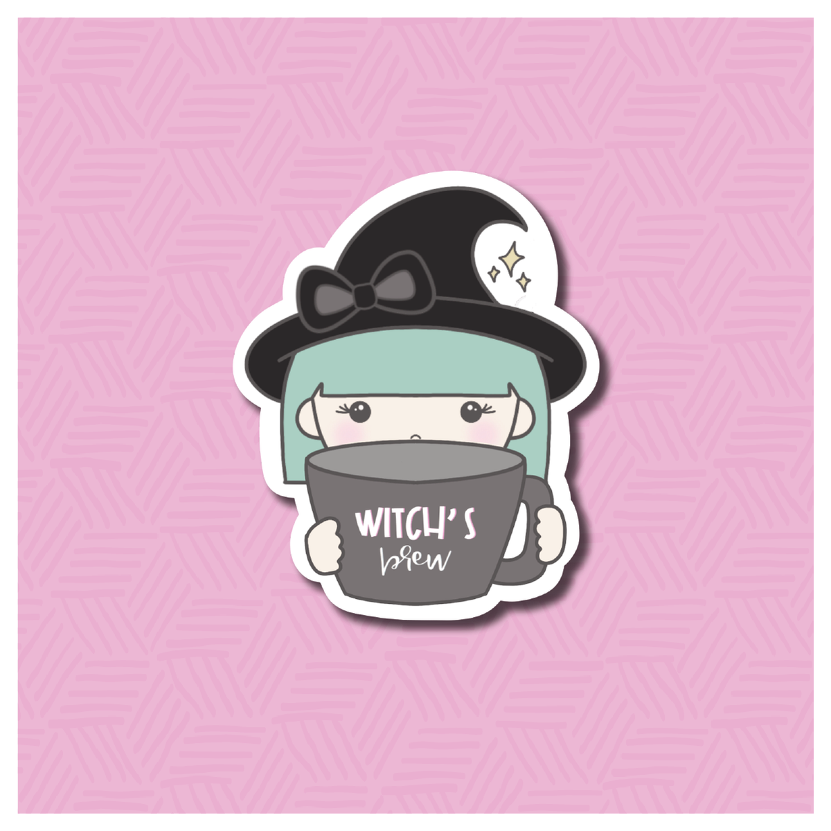 Witch with Mug Digital Sticker File