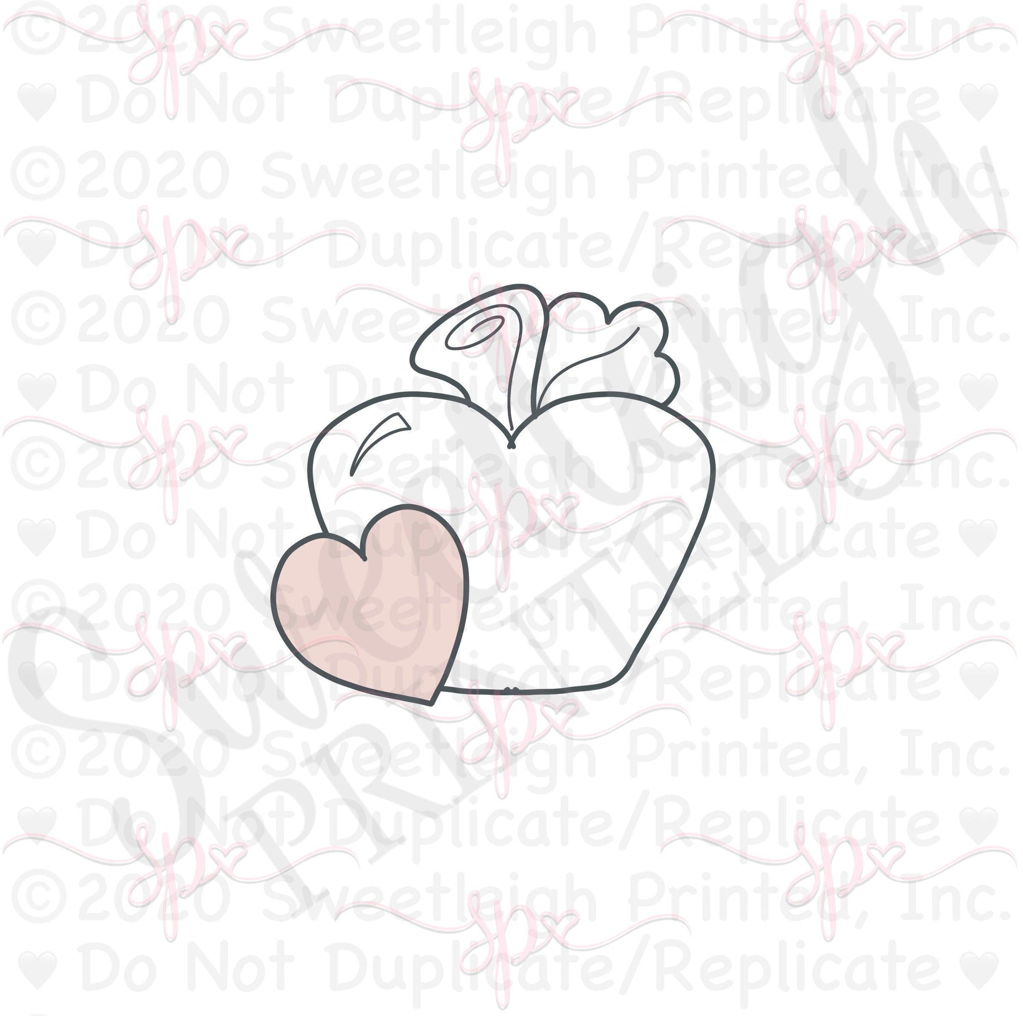 Wooden Apple with Heart Cookie Cutter - Sweetleigh 