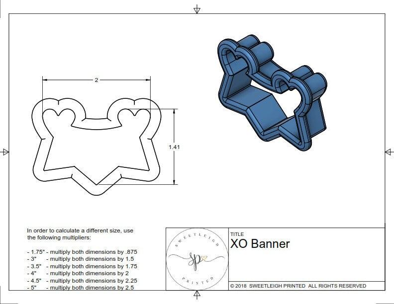 XO Banner Cookie Cutter - Sweetleigh 