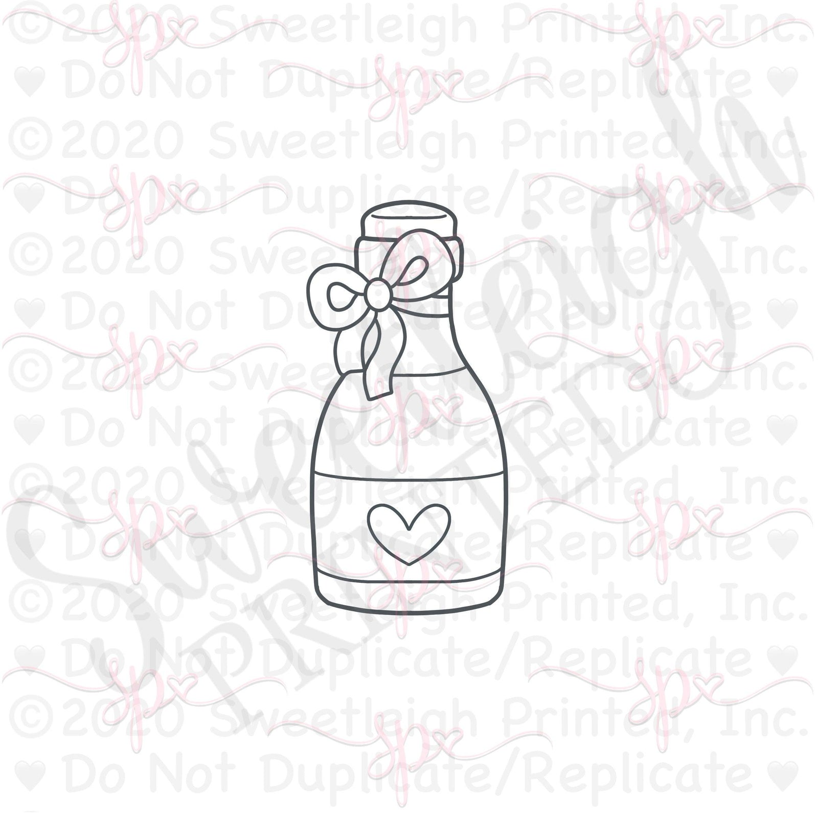 Yarn Bow Bubbly Bottle Cookie Cutter - Sweetleigh 