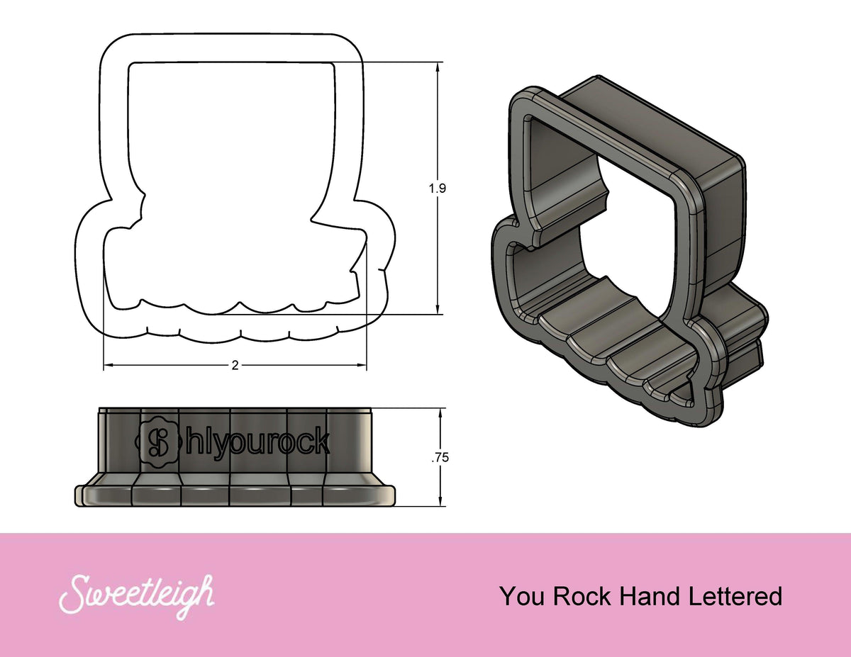 You Rock Hand Lettered Cookie Cutter - Sweetleigh 