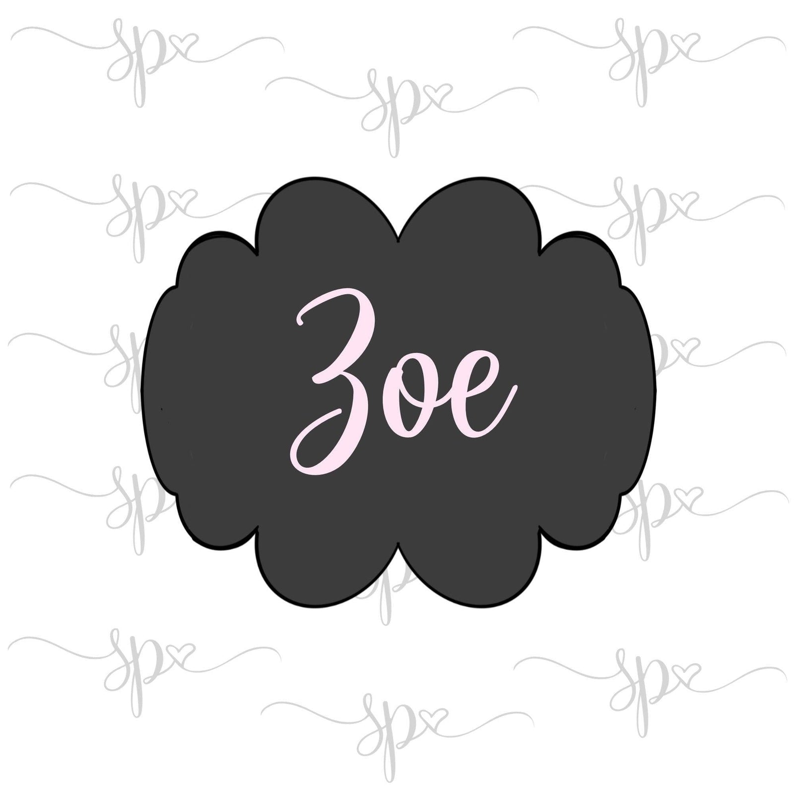 Zoe Plaque Cookie Cutter - Sweetleigh 