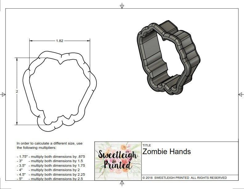 Zombie Hands Cookie Cutter - Sweetleigh 