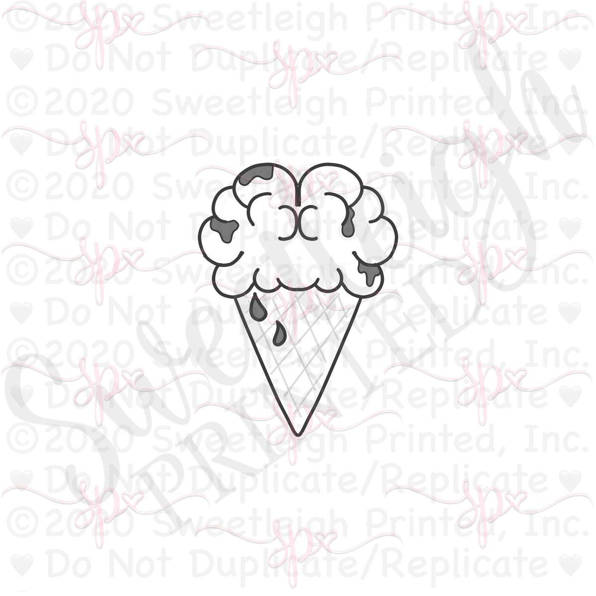 Zombie Ice Cream Cone Cookie Cutter - Sweetleigh 
