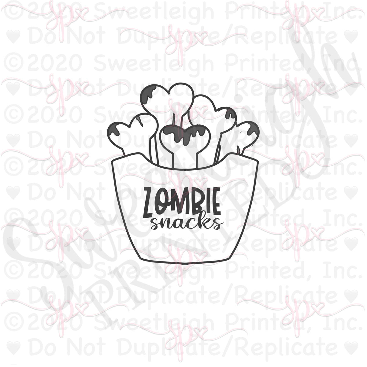 Zombie Snacks Cookie Cutter - Sweetleigh 